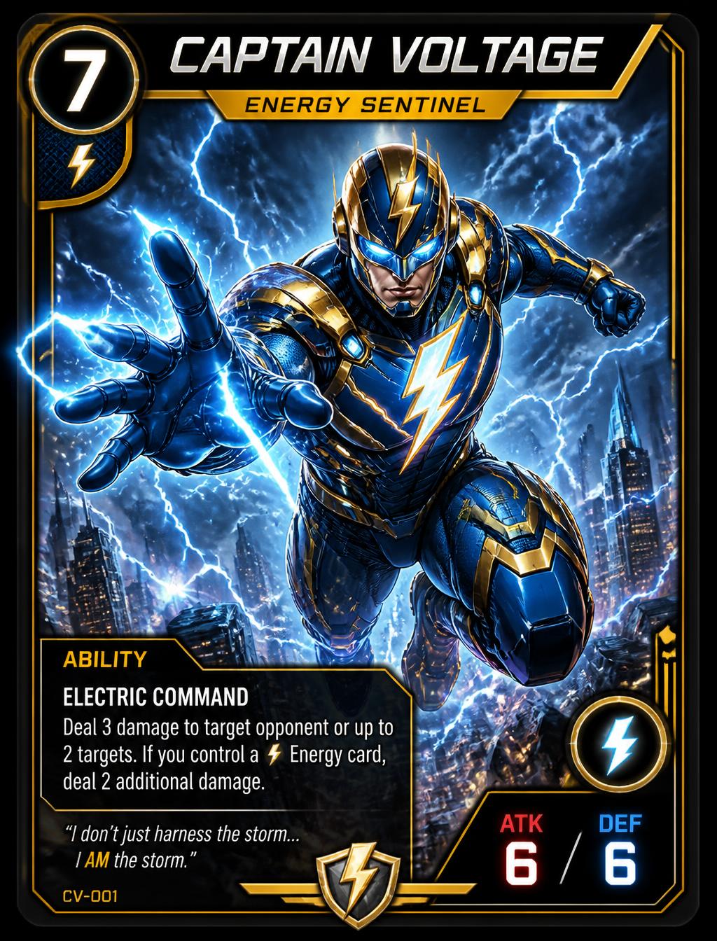 Heroes & Villains sample card